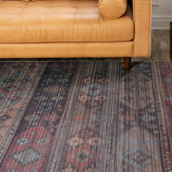 Unique Loom Sisu Collection Area Rug - Kolkata (5' 11" x 9' Rectangle Multi/Black)