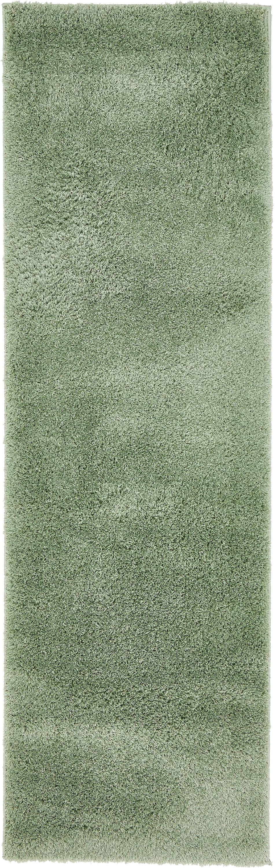 Unique Loom Sky Studio Solid Shag Rug Sage Green 2' x 6' 9" Runner ...