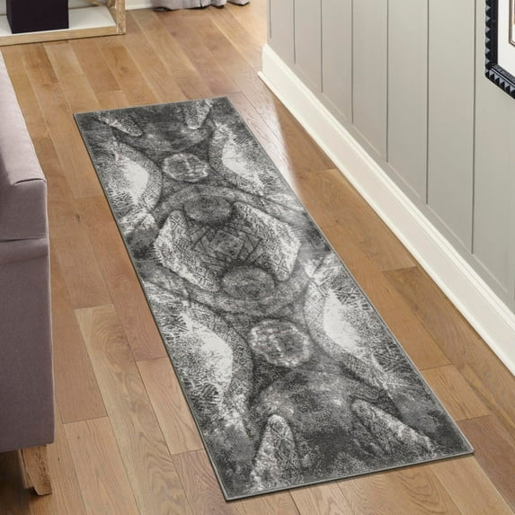Unique Loom Sofia Collection Area Rug - Albert (2' x 9' 10" Runner Dark Gray/Gray)