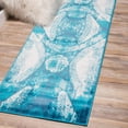 thumbnail image 1 of Unique Loom Sofia Collection Area Rug - Albert (3' 3" x 16' 5" Runner Turquoise/Ivory), 1 of 7