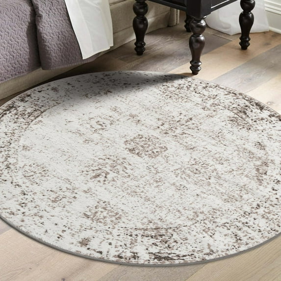 Unique Loom Sofia Collection Area Rug - Casino (10' Round Beige/Tan)