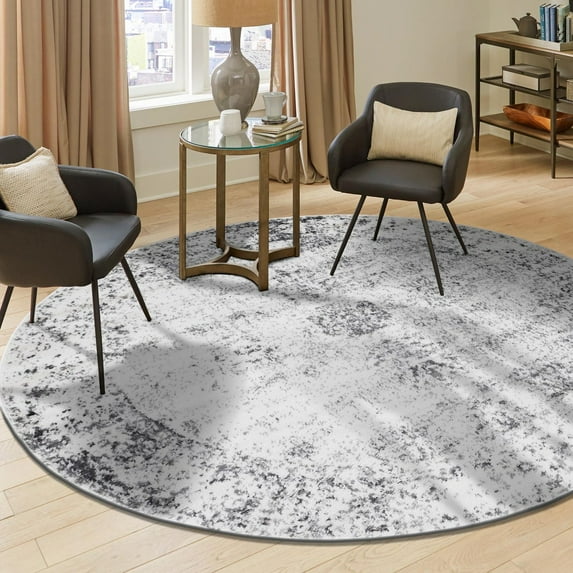 Unique Loom Sofia Collection Area Rug - Casino (10' Round Gray/Beige)