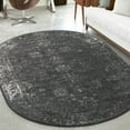 thumbnail image 1 of Unique Loom Sofia Collection Area Rug - Casino (2' x 3' 1" Oval Dark Gray/Ivory), 1 of 9