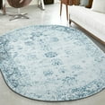 thumbnail image 1 of Unique Loom Sofia Collection Area Rug - Casino (2' x 3' 1" Oval Light Blue/Ivory), 1 of 11