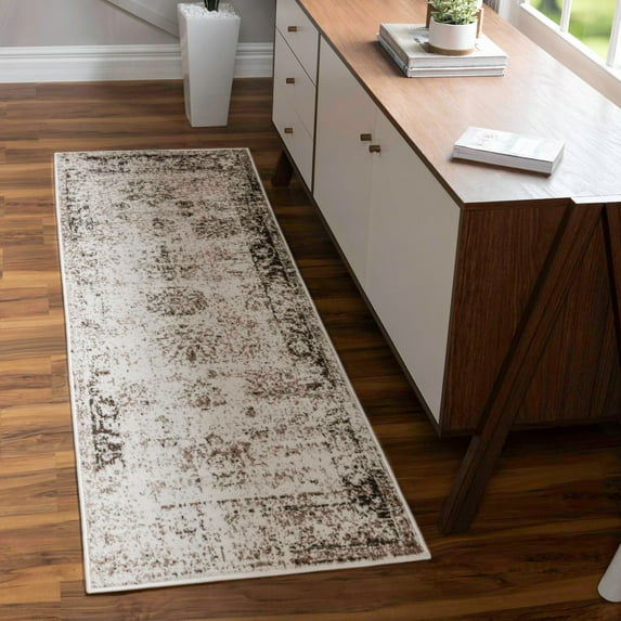 Unique Loom Sofia Collection Area Rug - Casino (3' 3" x 19' 8" Runner Beige/Tan)