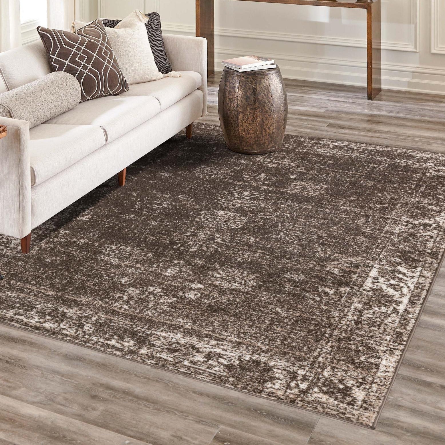 Casino Sofia Vintage Brown/Ivory 9'x12' Rectangular Rug