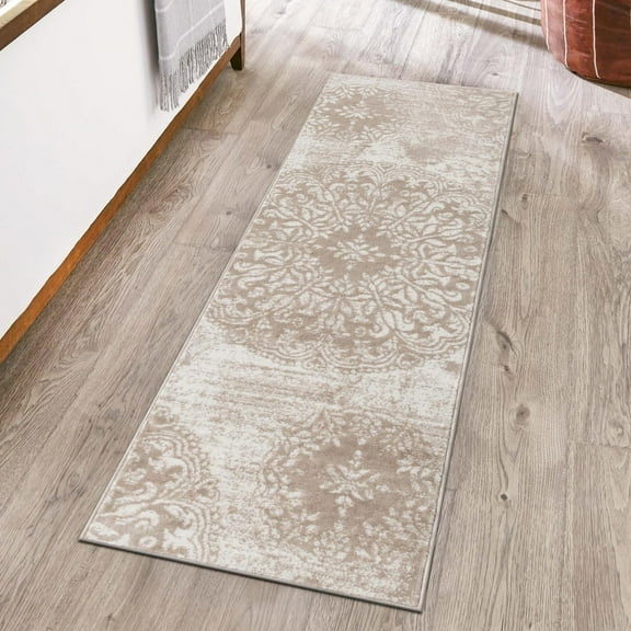 Unique Loom Sofia Collection Area Rug - Grand (3' 3" x 19' 8" Runner Beige/Ivory)