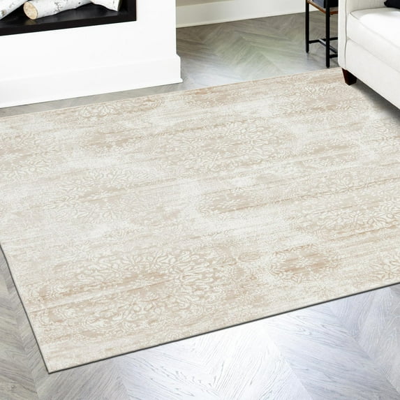 Unique Loom Sofia Collection Area Rug - Grand (6' 1" Square Beige/Ivory)