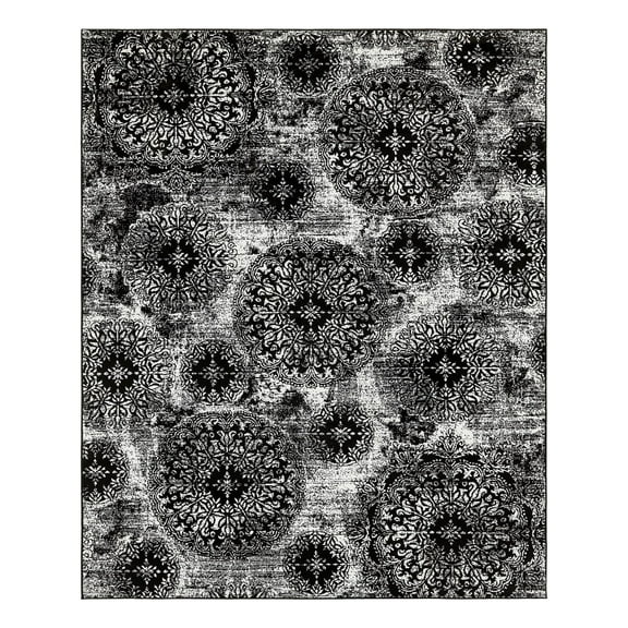 Unique Loom Sofia Collection Area Rug - Grand (7' 10" x 10' Rectangle Black/Ivory)