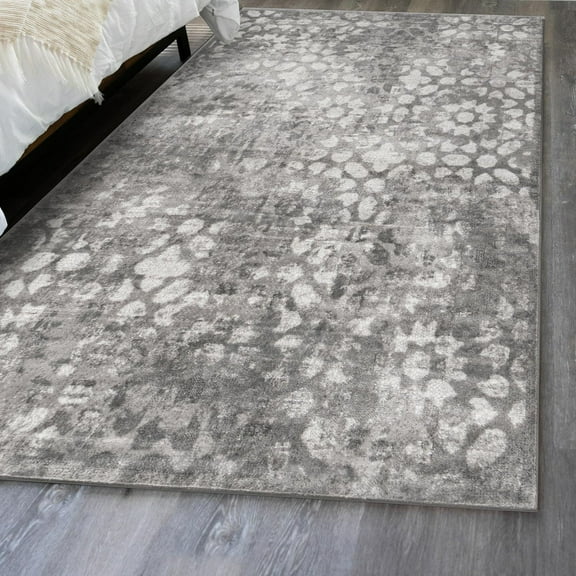 Unique Loom Sofia Collection Area Rug - Larvotto (2' 2" x 3' 1" Rectangle Dark Gray/Gray)