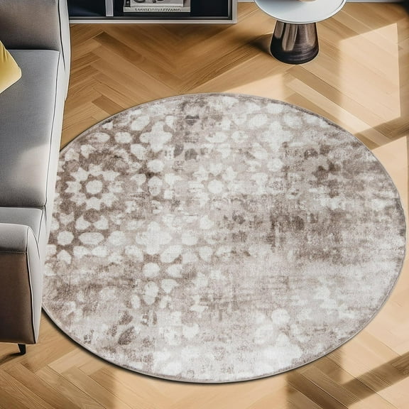 Unique Loom Sofia Collection Area Rug - Larvotto (5' Round Brown/Beige)