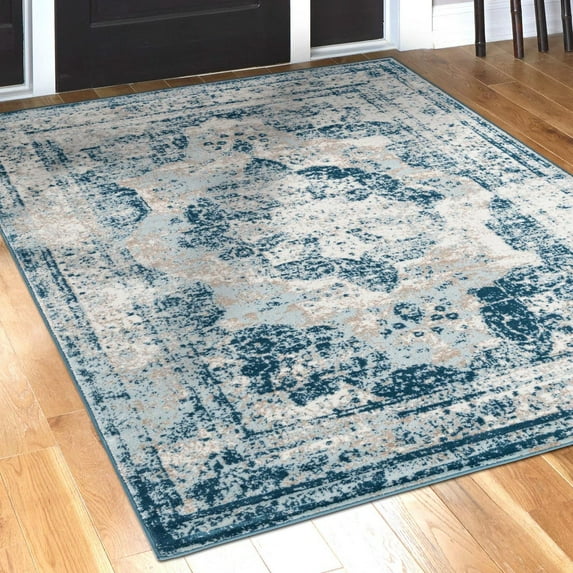 Unique Loom Sofia Collection Area Rug - Salle Garnier (3' 3" x 5' 3" Rectangle Blue/Ivory)