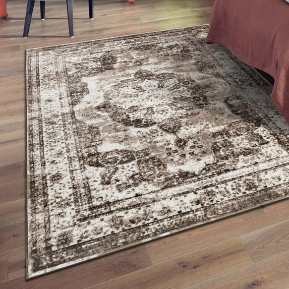Unique Loom Sofia Collection Area Rug - Salle Garnier (7' 1" x 10' Rectangle Light Brown/Ivory)