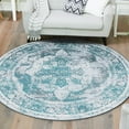 thumbnail image 1 of Unique Loom Sofia Collection Area Rug - Salle Garnier (7' Round Turquoise/Blue), 1 of 6