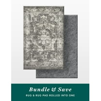 Unique Loom Sofia Collection Area Rug - Salle Garnier Bundle (5' 3" x 8' Rectangle Gray/Ivory)