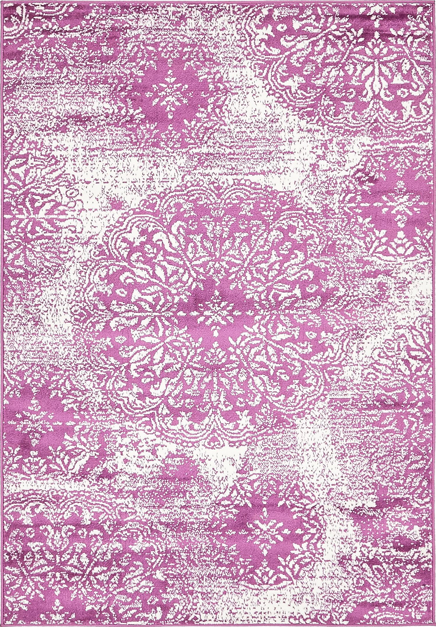 Unique Loom Sofia Rectangular Distressed Traditional Area Rugs, Purple