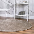 thumbnail image 1 of Unique Loom Soft Solid Shag Collection Area Rug - Aras (3' 3" Round Khaki), 1 of 6