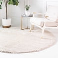 thumbnail image 1 of Unique Loom Soft Solid Shag Collection Area Rug - Aras (4' 1" Round Oatmeal Beige), 1 of 6