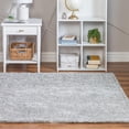 thumbnail image 1 of Unique Loom Soft Solid Shag Collection Area Rug - Aras (4' 1" Square Cloud Gray), 1 of 7