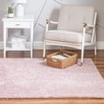 thumbnail image 1 of Unique Loom Soft Solid Shag Collection Area Rug - Aras (4' 1" Square Pink), 1 of 7