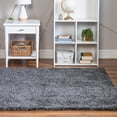 thumbnail image 1 of Unique Loom Soft Solid Shag Collection Area Rug - Aras (4' 1" Square Smoke Gray), 1 of 7