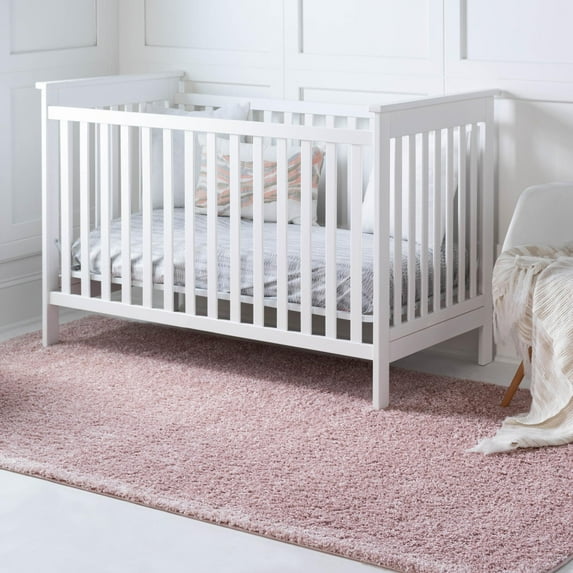 Unique Loom Soft Solid Shag Collection Area Rug - Aras (4' 1" x 6' 1" Rectangle Pink)