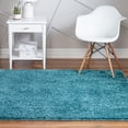 thumbnail image 1 of Unique Loom Soft Solid Shag Collection Area Rug - Aras (5' 1" Square Turquoise), 1 of 6