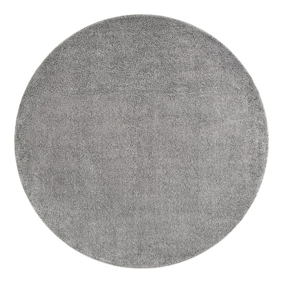 Unique Loom Soft Solid Shag Collection Area Rug - Aras (8' Round Pebble Gray)