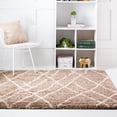 thumbnail image 1 of Unique Loom Soft Touch Shag Collection Area Rug - Dora (5' 3" Square Khaki/Ivory), 1 of 7