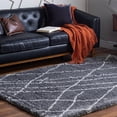thumbnail image 1 of Unique Loom Soft Touch Shag Collection Area Rug - Dora (9' x 12' 2" Rectangle Pebble Gray/Ivory), 1 of 7