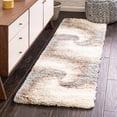 thumbnail image 1 of Unique Loom Soft Touch Shag Collection Area Rug - Selin (2' 7" x 10' Runner Khaki/Ivory), 1 of 7