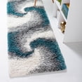 thumbnail image 1 of Unique Loom Soft Touch Shag Collection Area Rug - Selin (2' 7" x 10' Runner Turquoise/Gray), 1 of 7