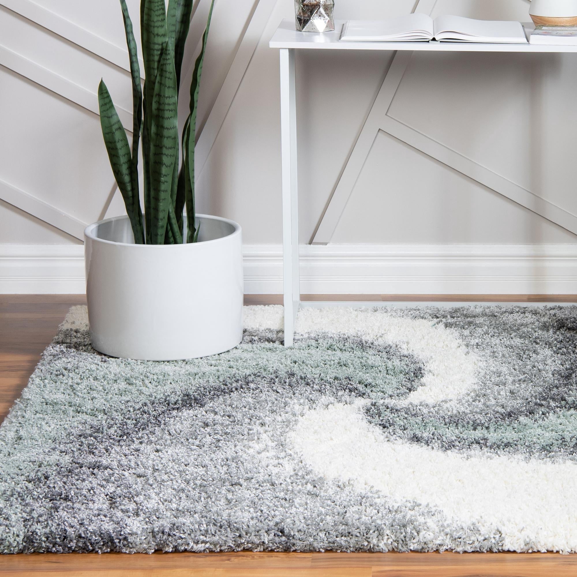 Green And Gray Area Rugnull
