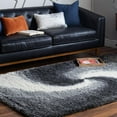 thumbnail image 1 of Unique Loom Soft Touch Shag Collection Area Rug - Selin (7' 1" x 10' Rectangle Smoke Gray/Ivory), 1 of 6