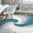 thumbnail image 1 of Unique Loom Soft Touch Shag Collection Area Rug - Selin (9' x 12' 2" Rectangle Turquoise/Gray), 1 of 7