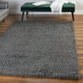 thumbnail image 1 of Unique Loom Comfort Solid Shag Collection Area Rug - Solace (3' 3" x 5' 3" Rectangle Graphite Gray), 1 of 7