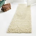 thumbnail image 1 of Unique Loom Comfort Solid Shag Collection Area Rug - Solace (2' x 6' Runner Pure Ivory), 1 of 7