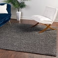 thumbnail image 1 of Unique Loom Comfort Solid Shag Collection Area Rug - Solace (7' Square Graphite Gray), 1 of 7