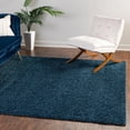 thumbnail image 1 of Unique Loom Comfort Solid Shag Collection Area Rug - Solace (7' Square Sapphire Blue), 1 of 7