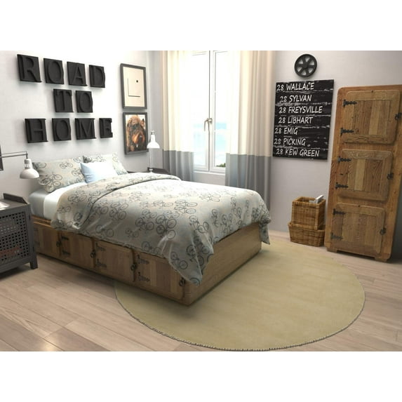Unique Loom Solid Gava Collection Area Rug - Solid Gava (6' 7" Round Beige)