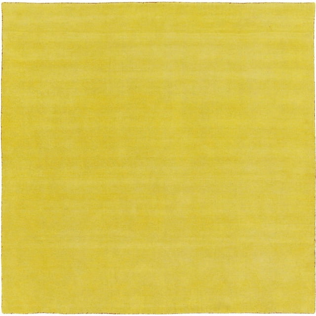 Unique Loom Solid Gava Collection Area Rug - Solid Gava (9' 10" Square Yellow)