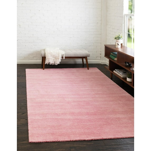 Unique Loom Solid Gava Solid Gava Rug , 6' 7" x 9' 10" ,Pink