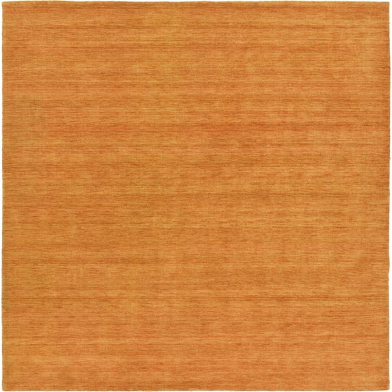 Unique Loom Solid Gava Solid Gava Rug Orange 9' 10" Square Solid Modern Perfect For Dining Room Living Room Bed Room