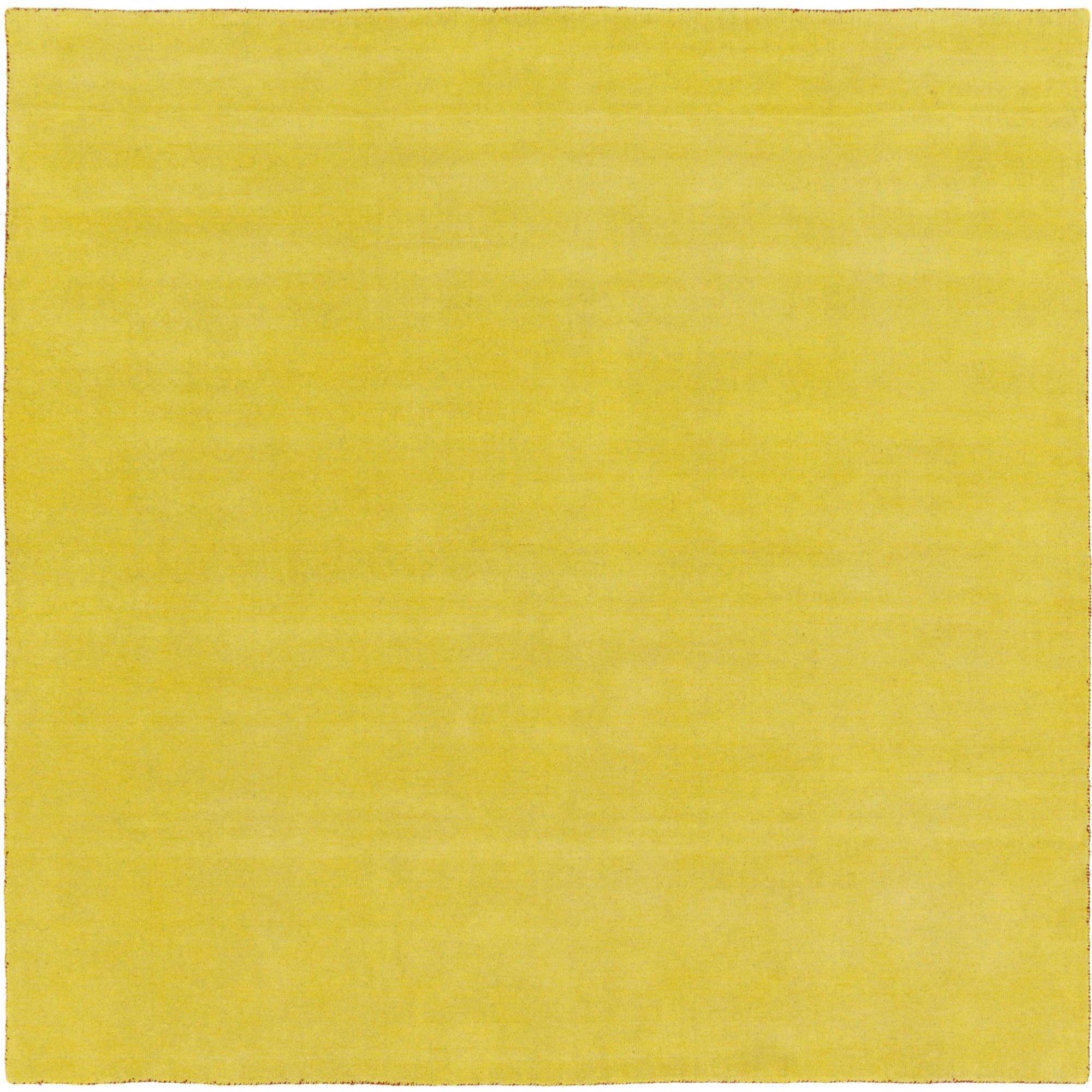 Handmade Yellow Wool Square Rug 9' 10"