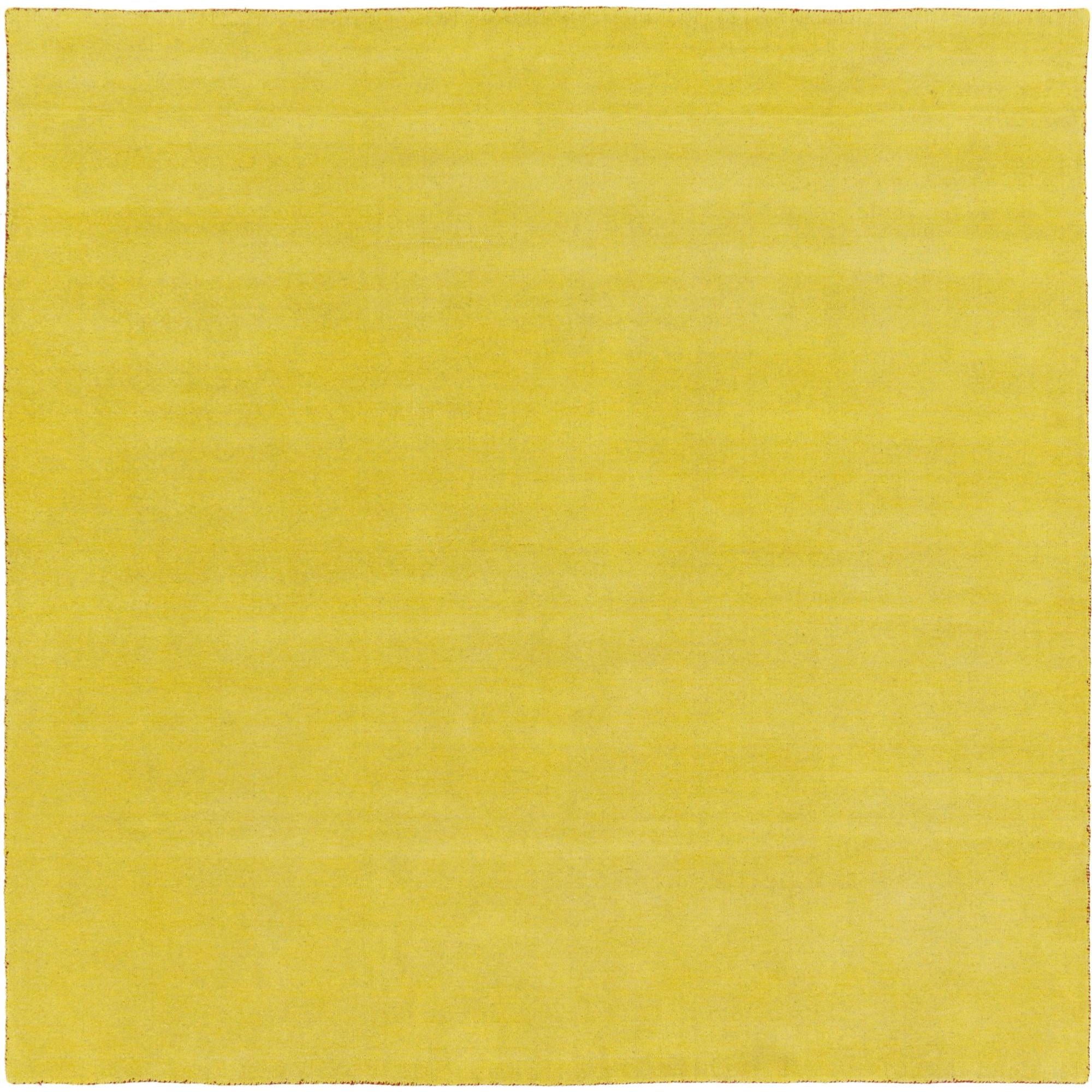 Handmade Yellow Wool Square Rug 9' 10"