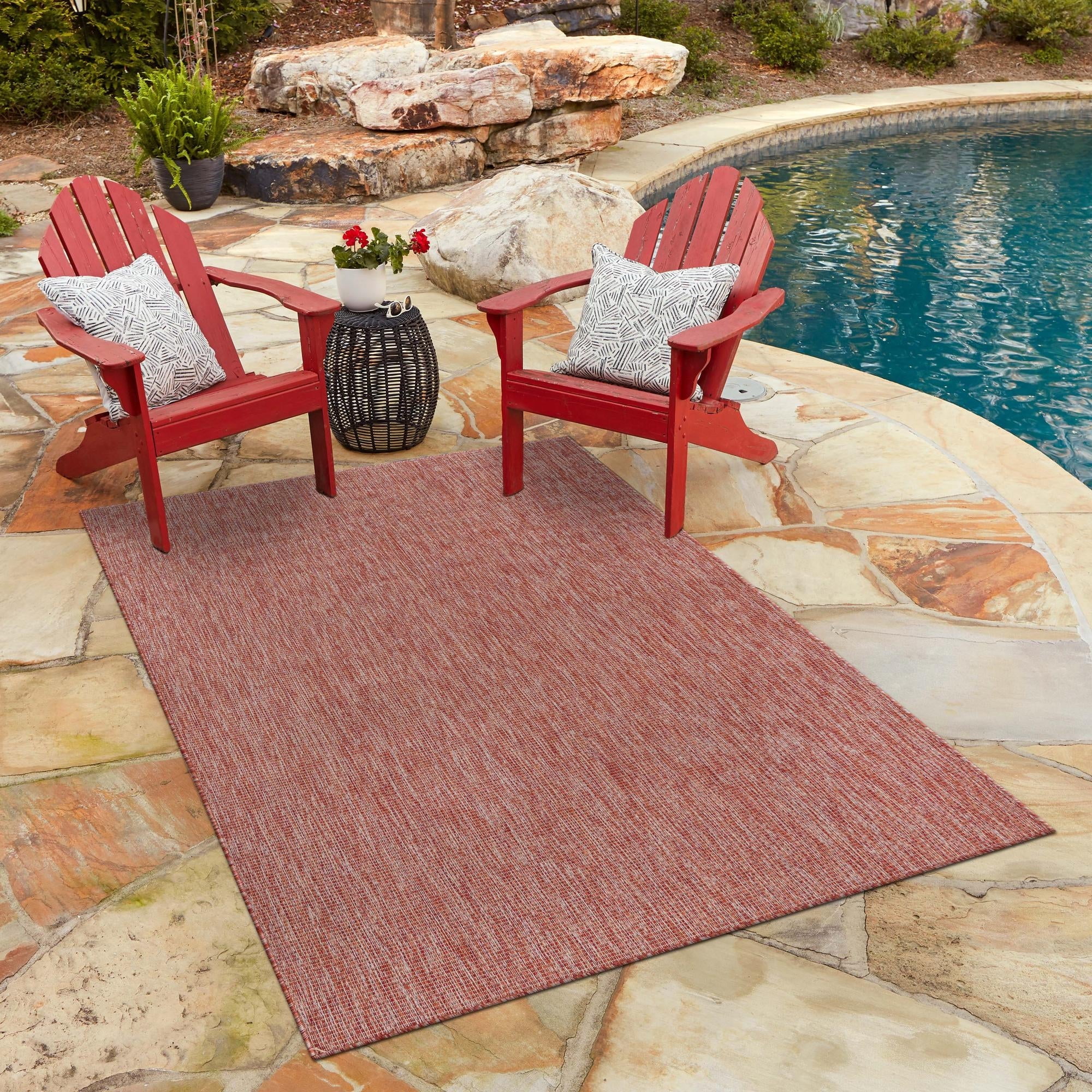 Unique Loom Outdoor Solid Collection Area Rug (7' 1" x 10' Rectangle