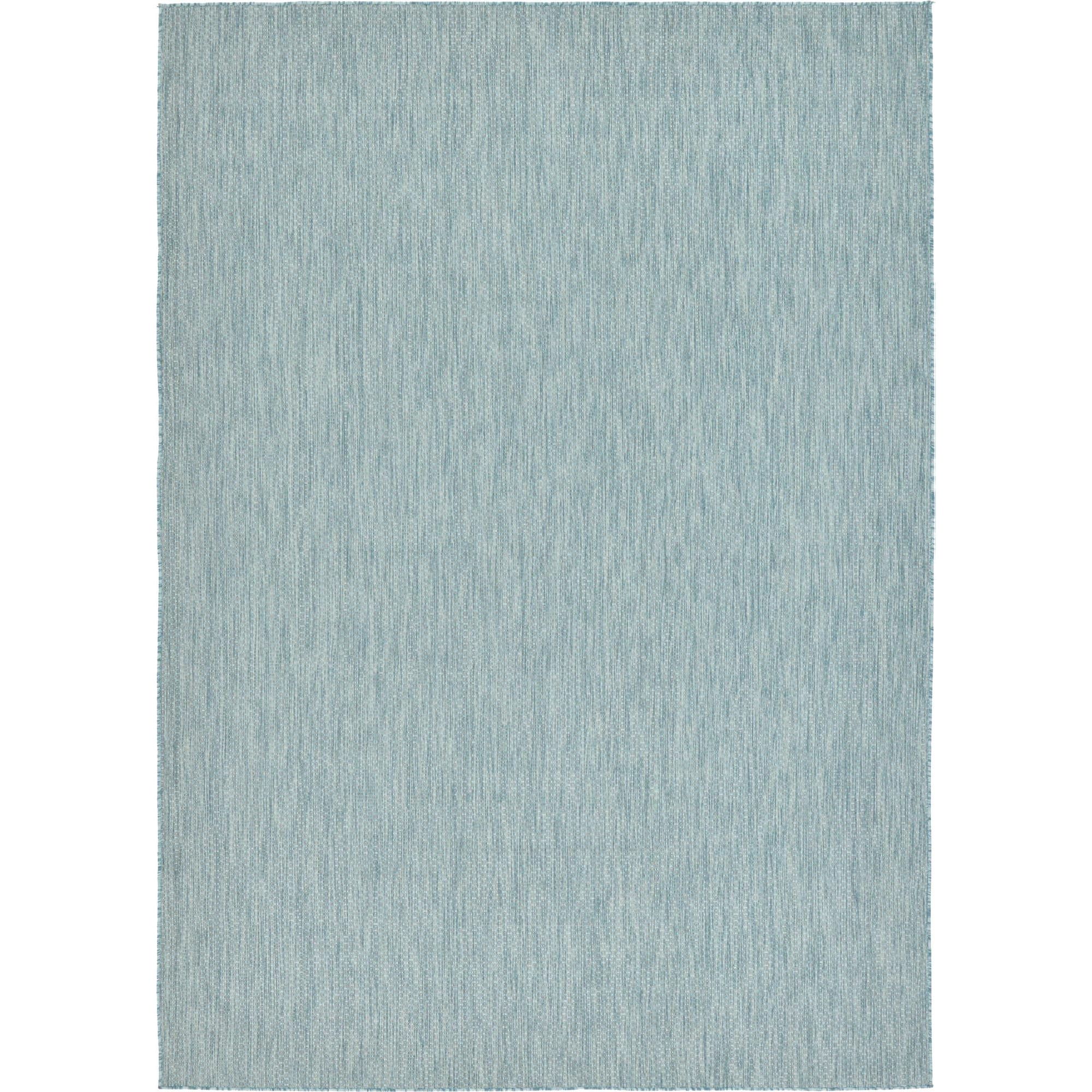 Unique Loom Solid Outdoor Contemporary Distressed Area Rug or Runner