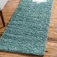 thumbnail image 1 of Unique Loom Solid Shag Collection Area Rug (2' 1" x 6' 5" Runner Light Slate Blue), 1 of 7