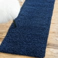 thumbnail image 1 of Unique Loom Solid Shag Collection Area Rug (2' 7" x 16' 5" Runner Sapphire Blue/Navy Blue), 1 of 7