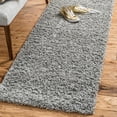 thumbnail image 1 of Unique Loom Solid Shag Collection Area Rug (2' 7" x 19' 8" Runner Cloud Gray), 1 of 7
